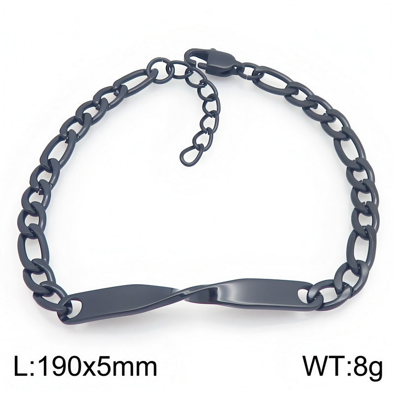 Cold Style Adjustable Extension Chain Bracelet Mobius Twist Long Curved Bar Nk Chain