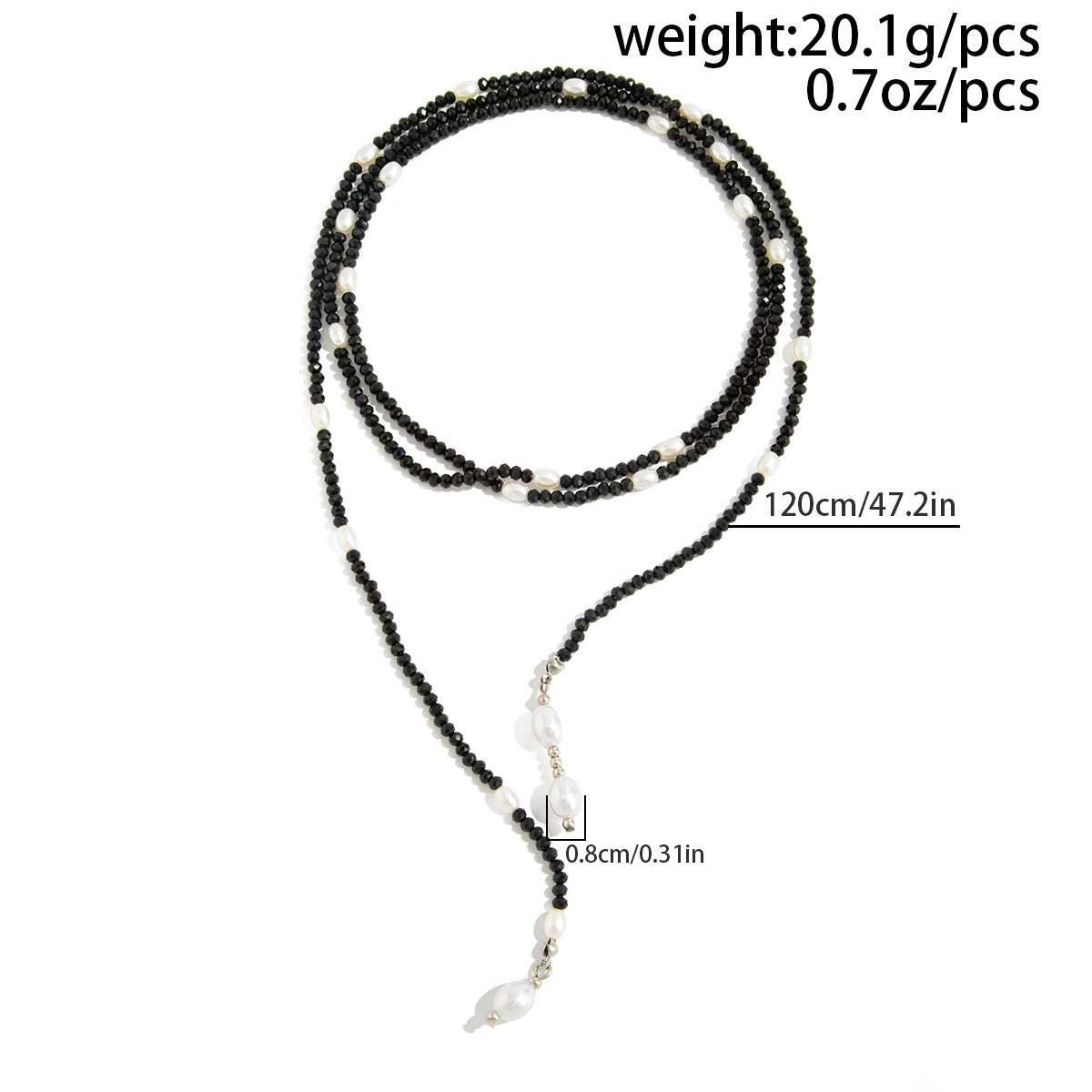 Knotted Pearl Crystal-Style Y-Necklace
