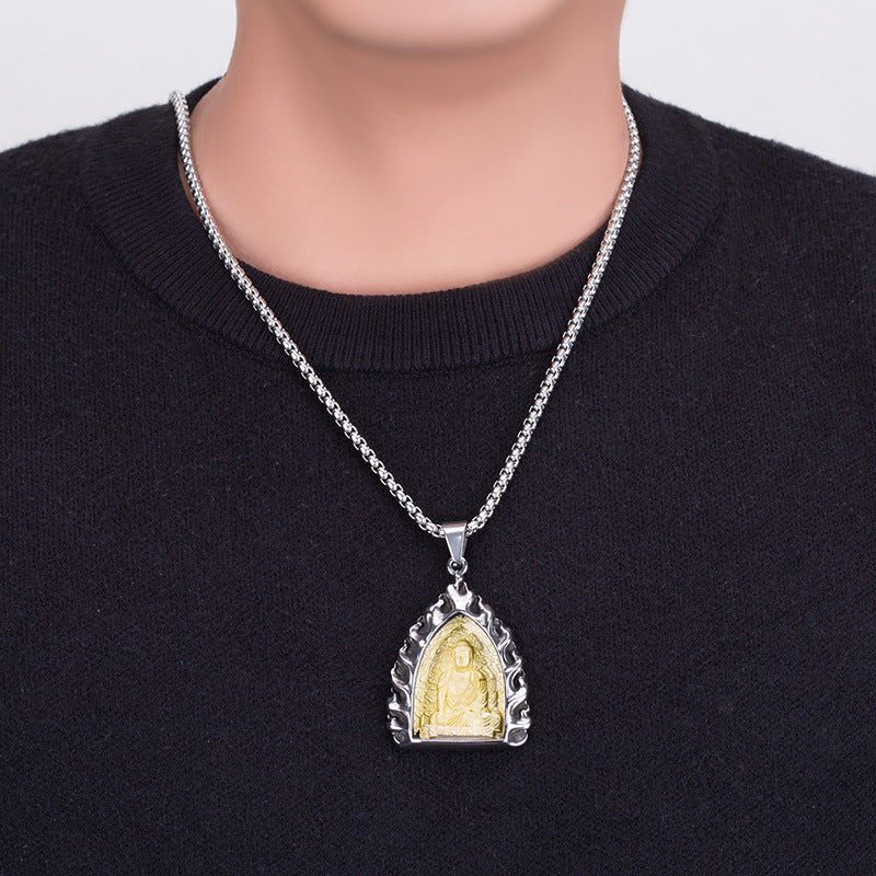 Titanium Steel Necklace – Vintage Zodiac Pendant
