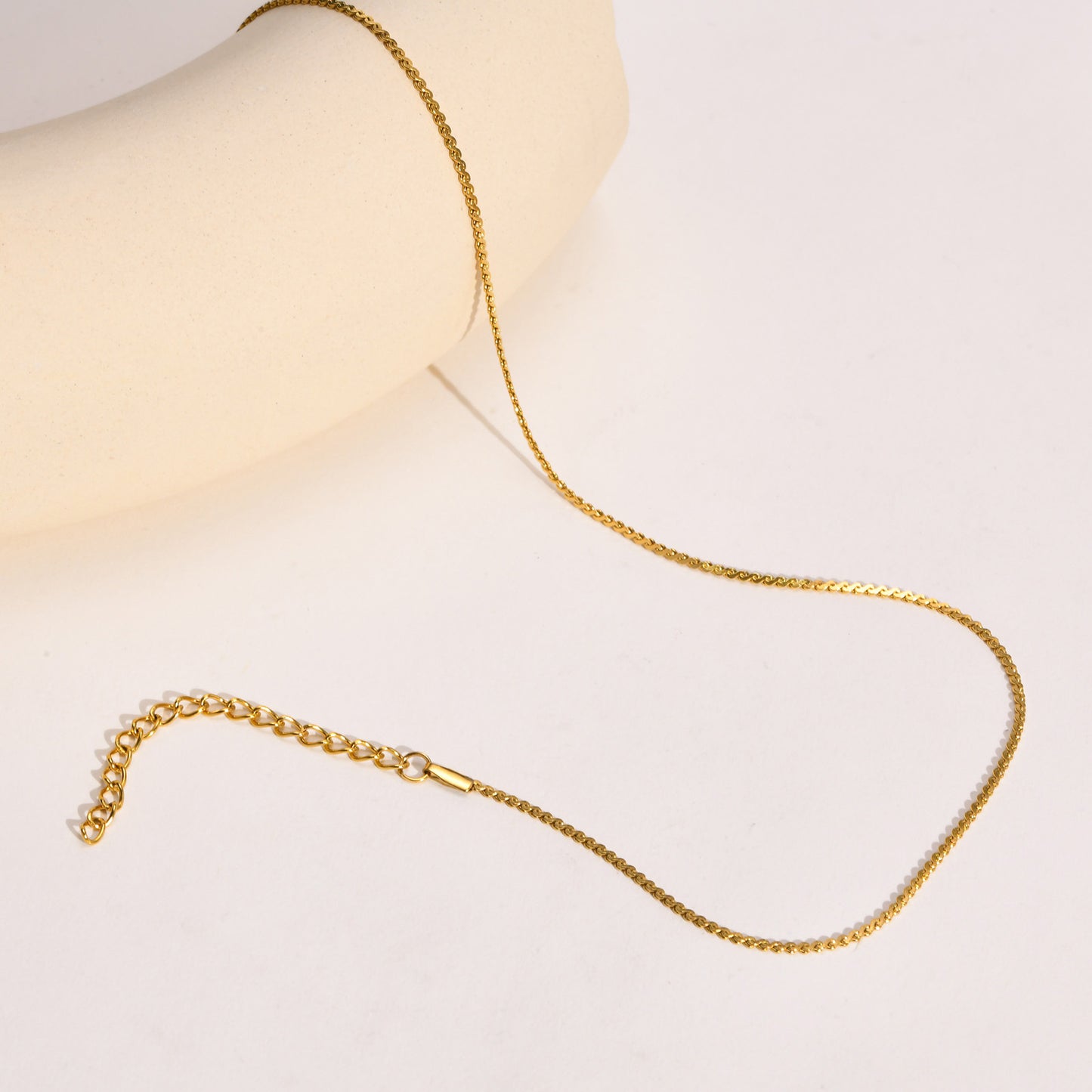 New Necklace Women Stacked Stainless Steel S Shaped Chain 18k Gold