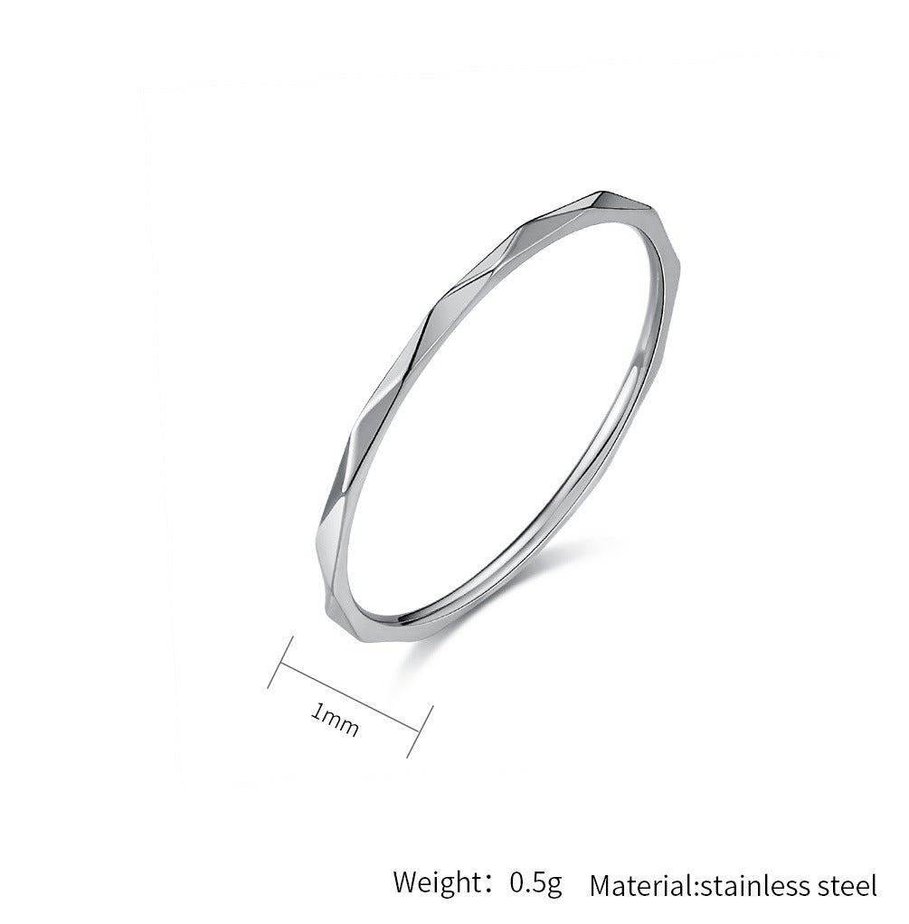 Planderful Titanium Ring Rhombus Style Stackable For Women Light Luxury Everyday Genie Jewelry