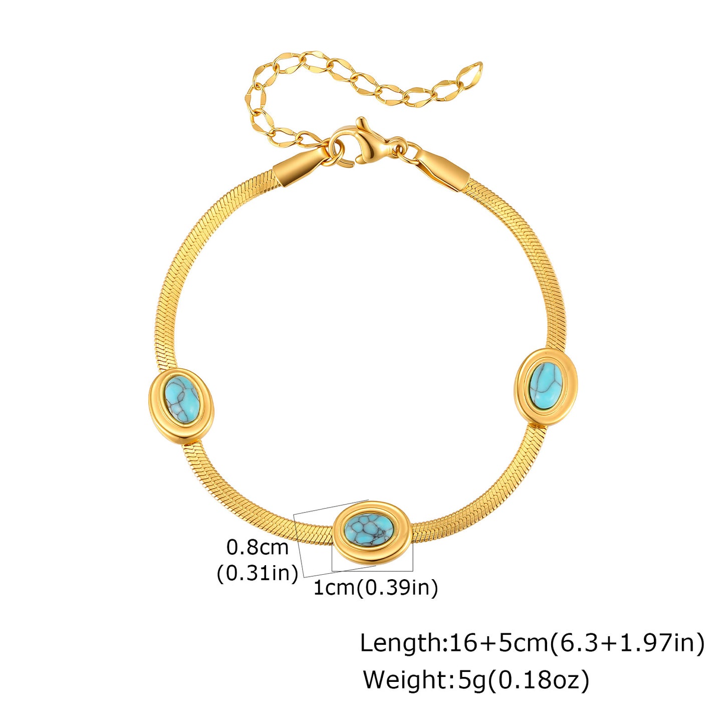 Stainless Steel Turquoise Blade Necklace Female Gift Collarbone Chain