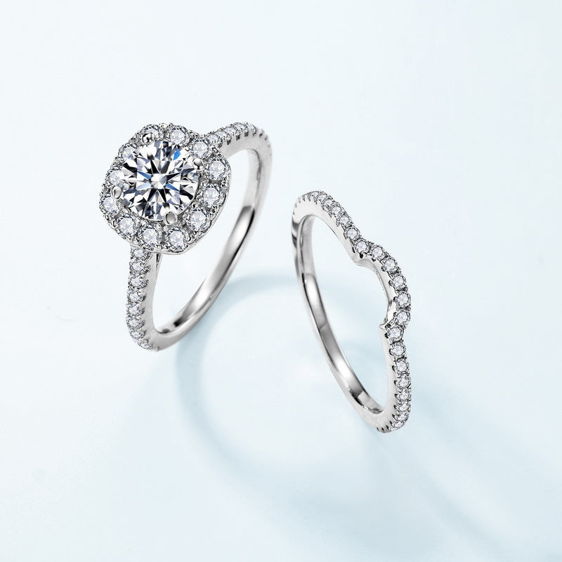 Planderful Classic Moissanite Sterling Silver Ring – 6.5 × 6.5 mm, 1 ct – Style 7