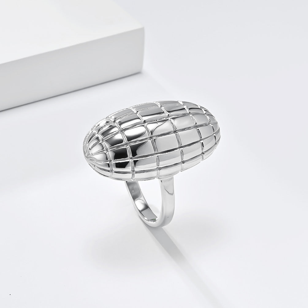 Planderful Gold Plated Titanium Ring For Women Light Luxury Elegant Fashion Jewelry