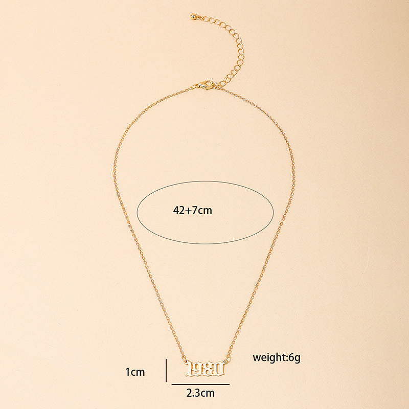Customized Year Necklace for Women, Stylish Birthday Jewelry Set