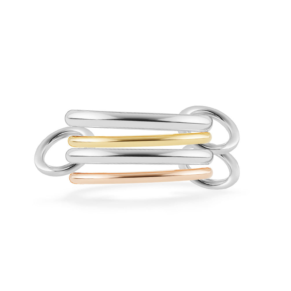 Planderful Stacked Ring For Women Four Layer Stainless Steel 18K Gold Plated Elegant Look