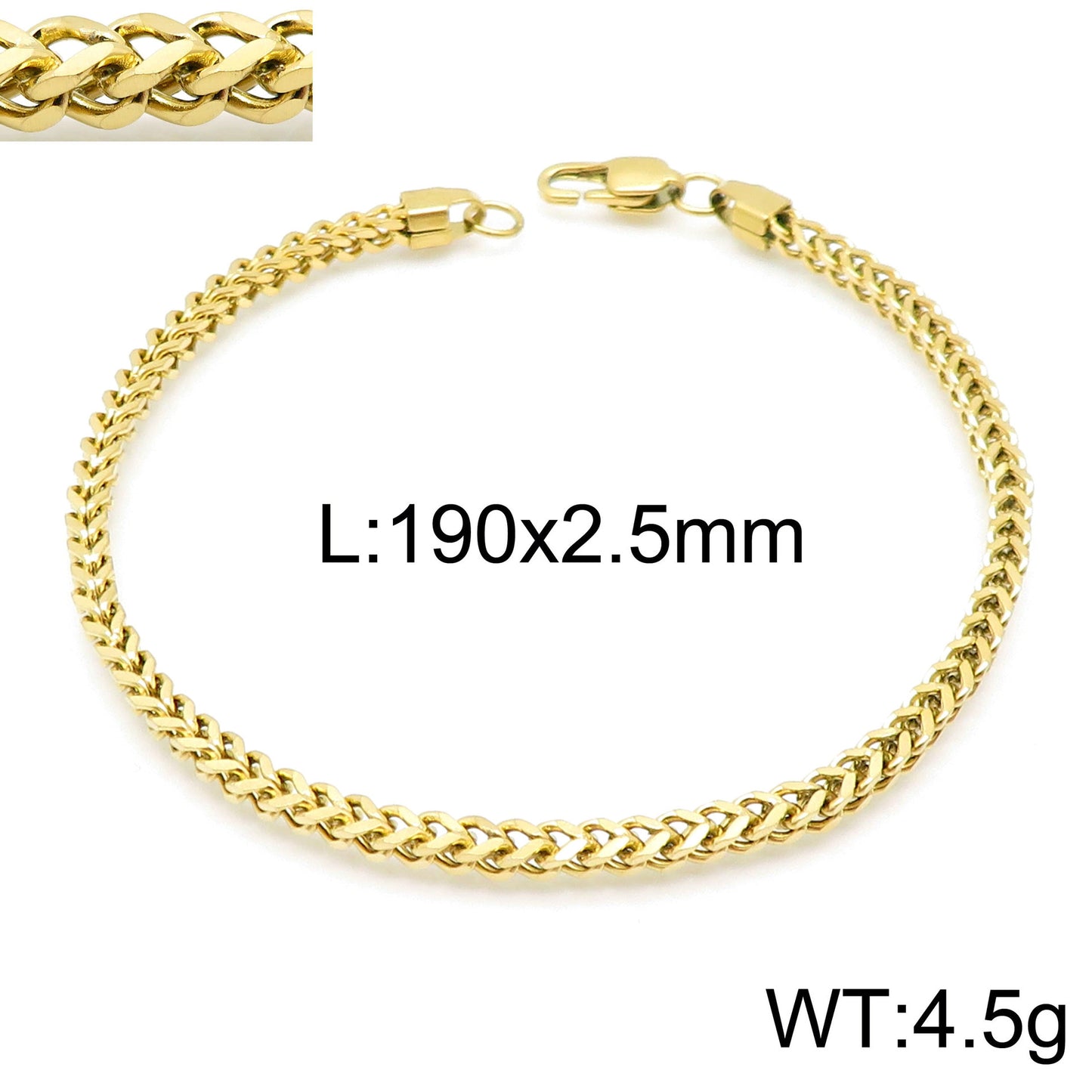 Planderful Stainless Steel Chain Bracelet For Men High End