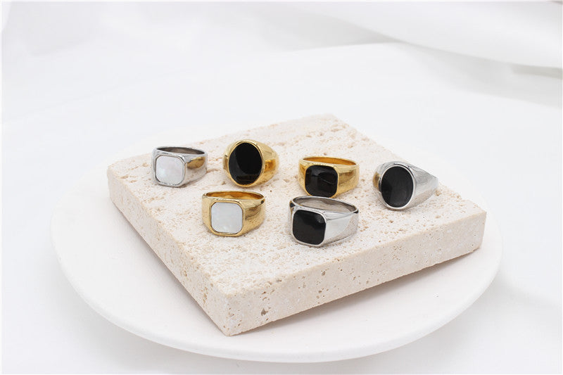 Planderful Everyday Genie Steel Index Finger Ring Unisex Glossy Korean Style Protection Statement