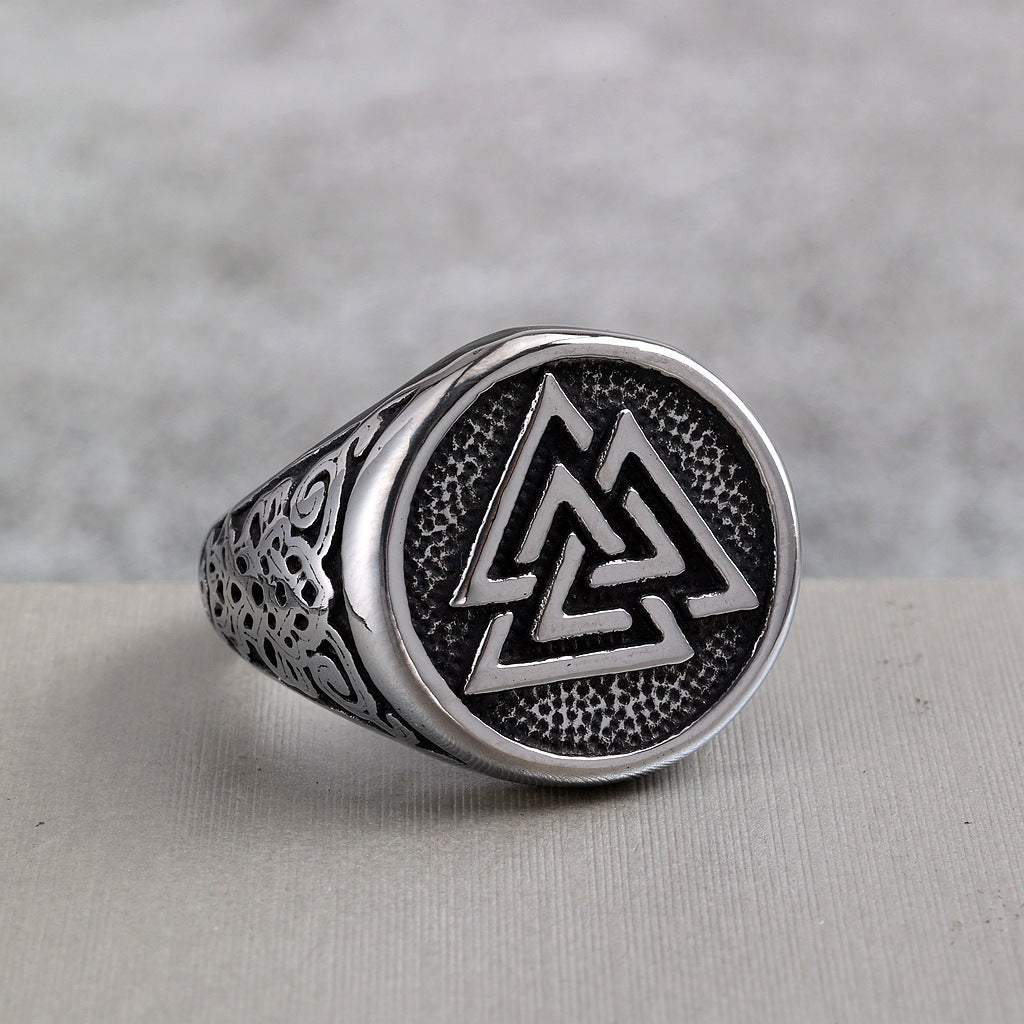 Vintage Viking Stainless Steel Men's Ring