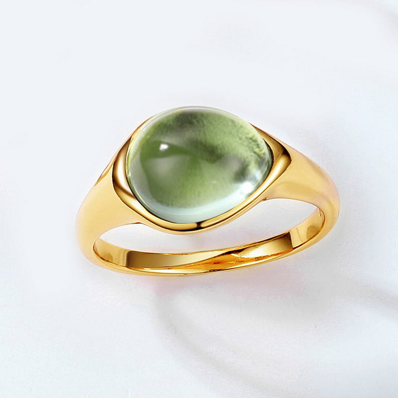 S925 Sterling Silver Colored Crystal Signature Ring