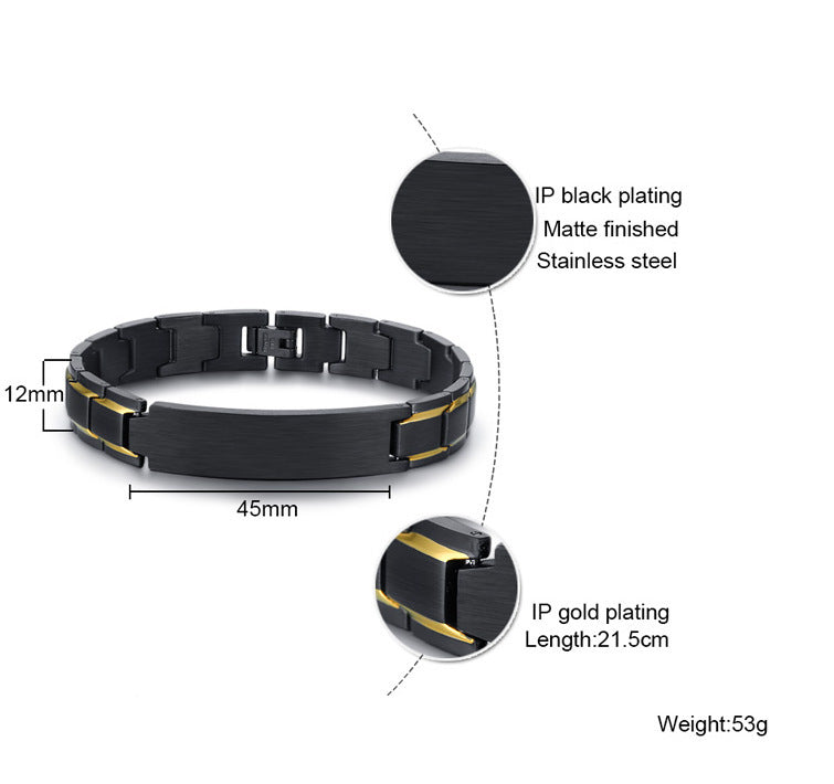 Planderful Mens Titanium Brushed Curved Bracelet Genie