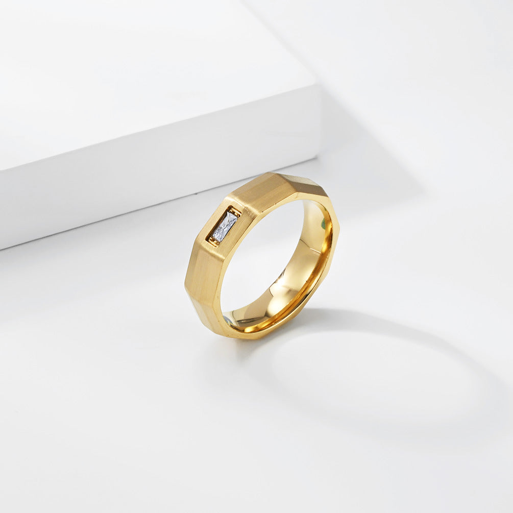 Planderful Titanium Steel Ring Unisex Geometric Wind Design For Men And Women Streetwear Models