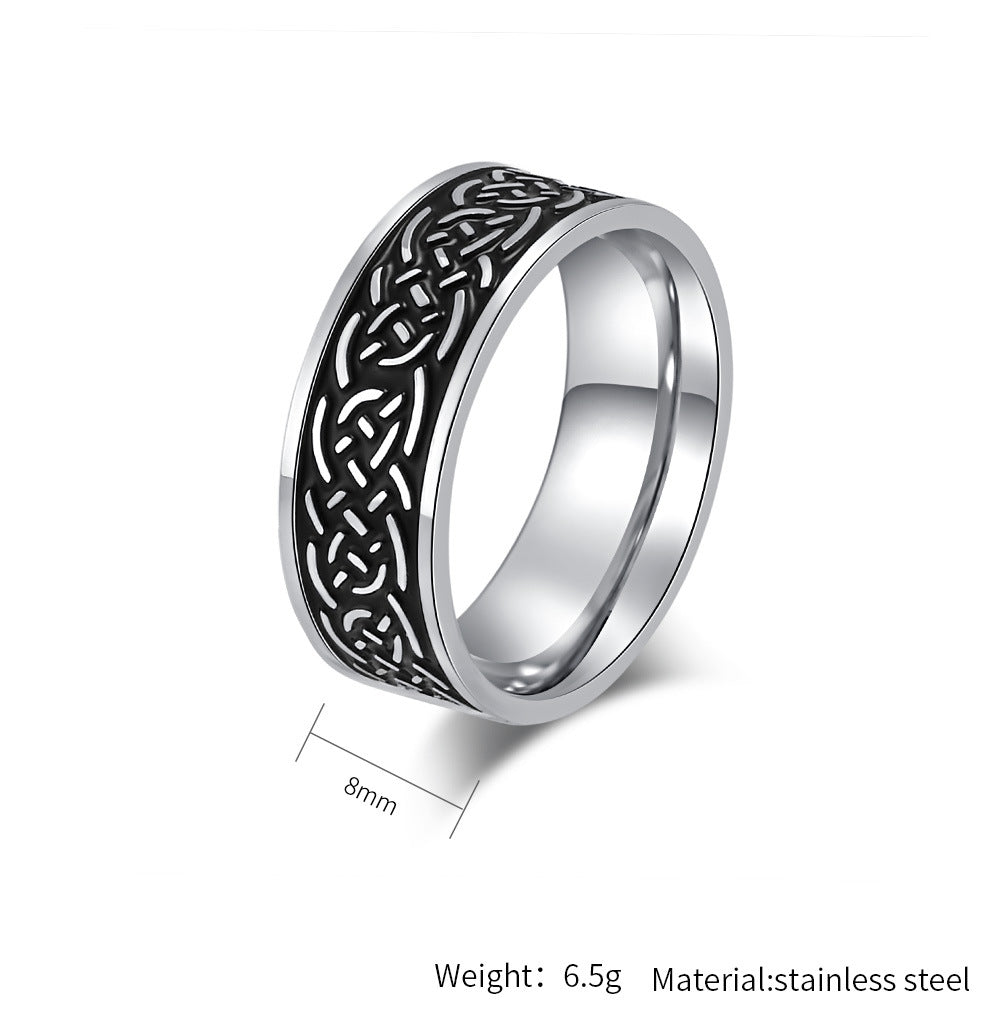 Planderful Celtic Knot Ring Titanium Steel Nordic Style Unisex Eternal Braided Design Sizes 7 To 12