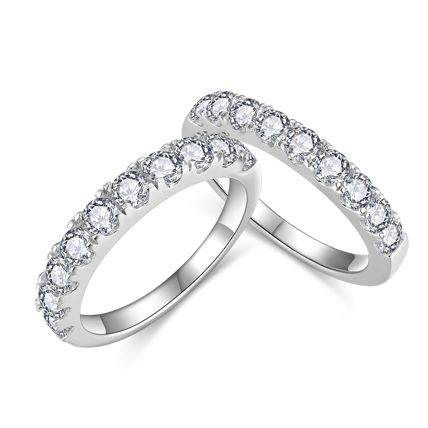 Classic Fashion Versatile 10 Diamond Row Ring S925 Silver