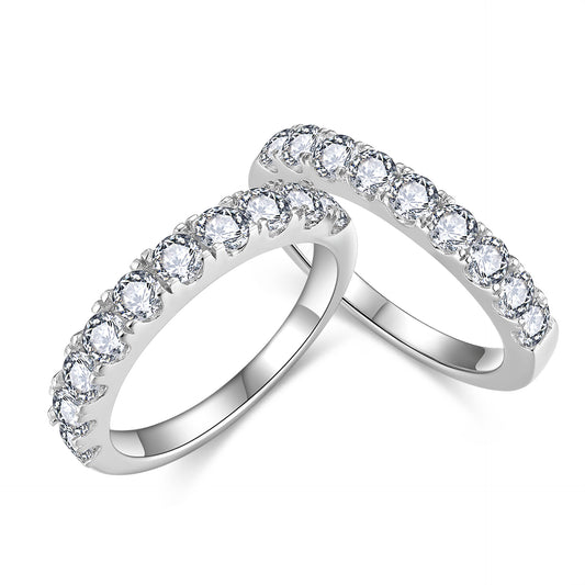 Classic Fashion Versatile 10 Diamond Row Ring S925 Silver