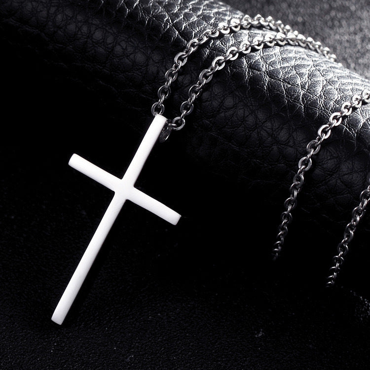 Planderful Everyday Genie Cross Pendant Necklace For Men Stainless Steel Hip Hop Style Bold Gift
