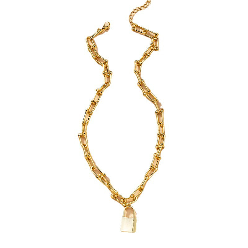Trendy European and American Imported Lock Necklace Collection