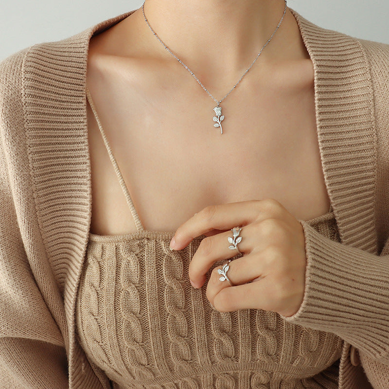 Rose Gold Korean Celebrity Jewelry Set - Fashionable Accessories for Instagram Trendsetters