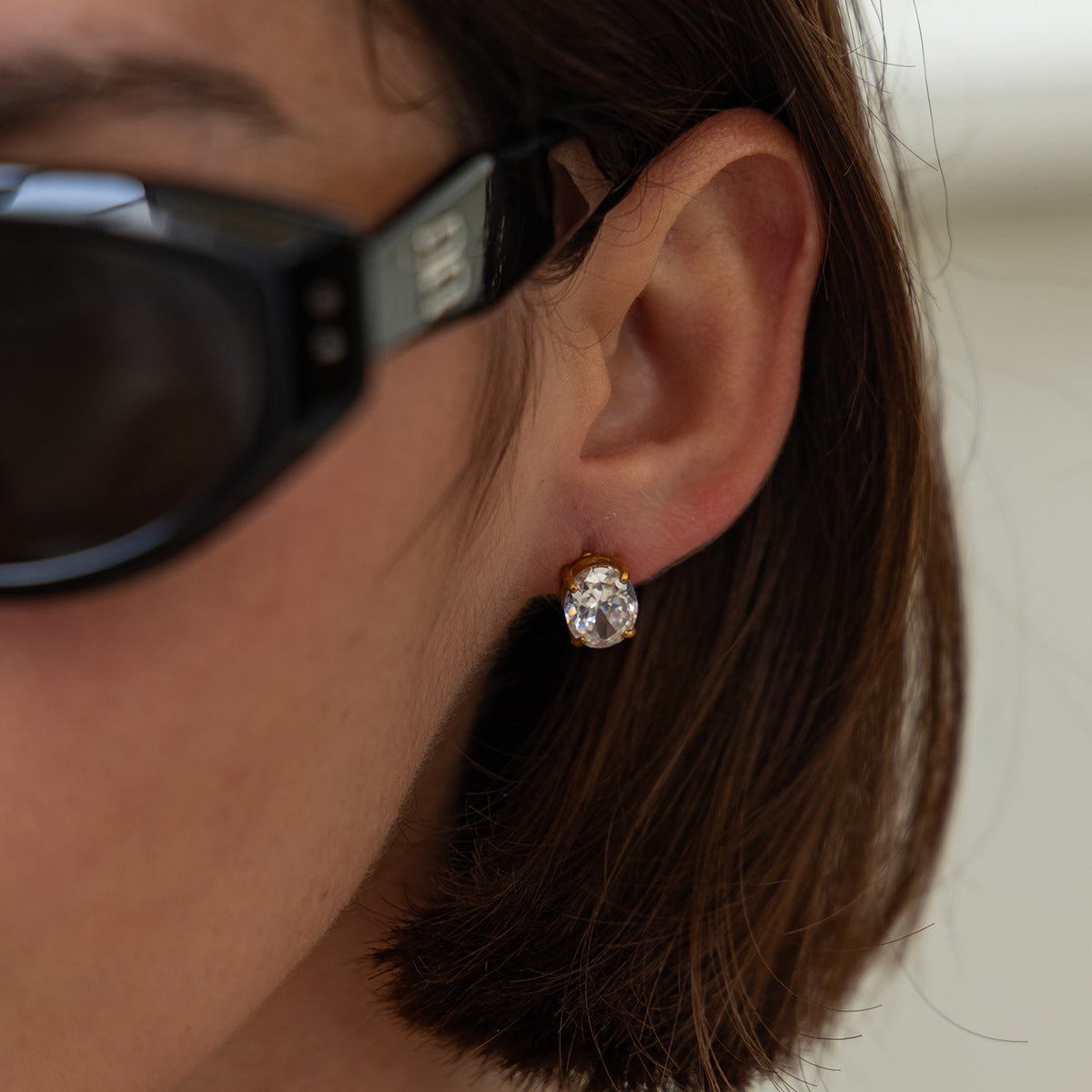 Planderful Vienna Verve Love Shaped Zircon Stainless Steel Stud Earrings For Daily Wear Fashion Lovers