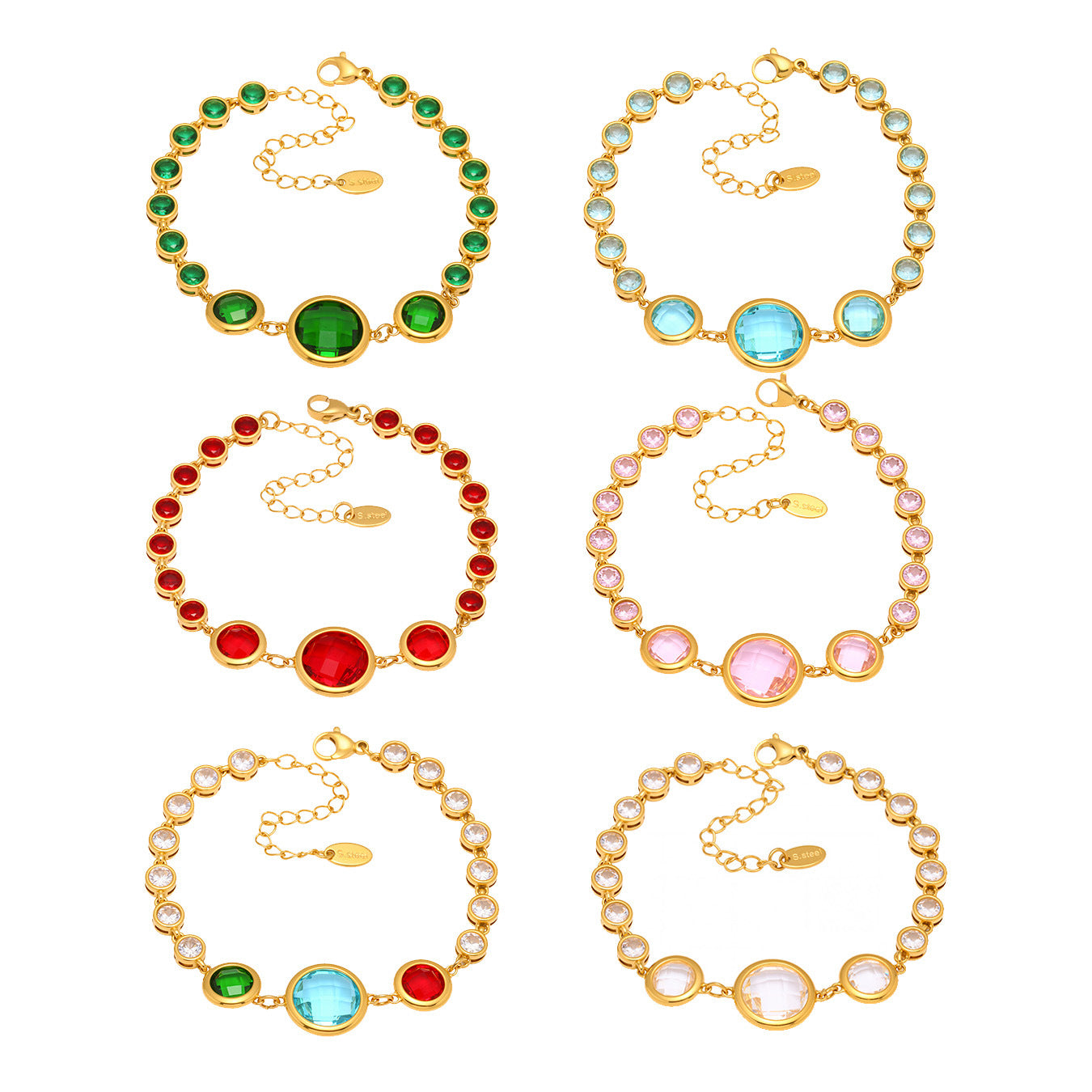 Planderful Czech Glass Bracelet For Women Luxury 18K Gold