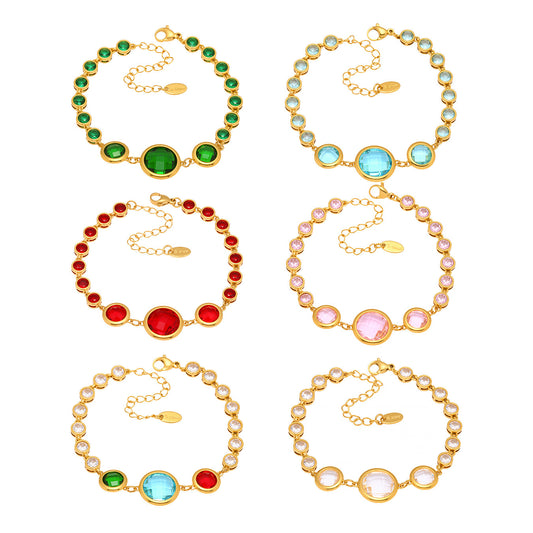 Planderful Czech Glass Bracelet For Women Luxury 18K Gold