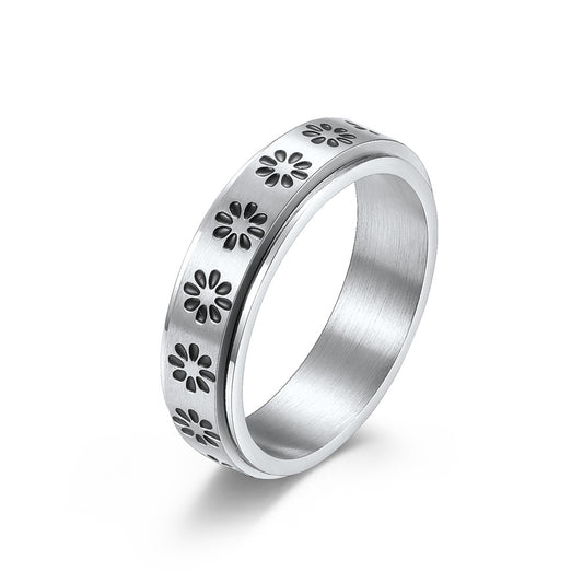 Steel Ring – Elegant Engagement Ring With Rotating Tail Design For A Luxurious Proposal Gift