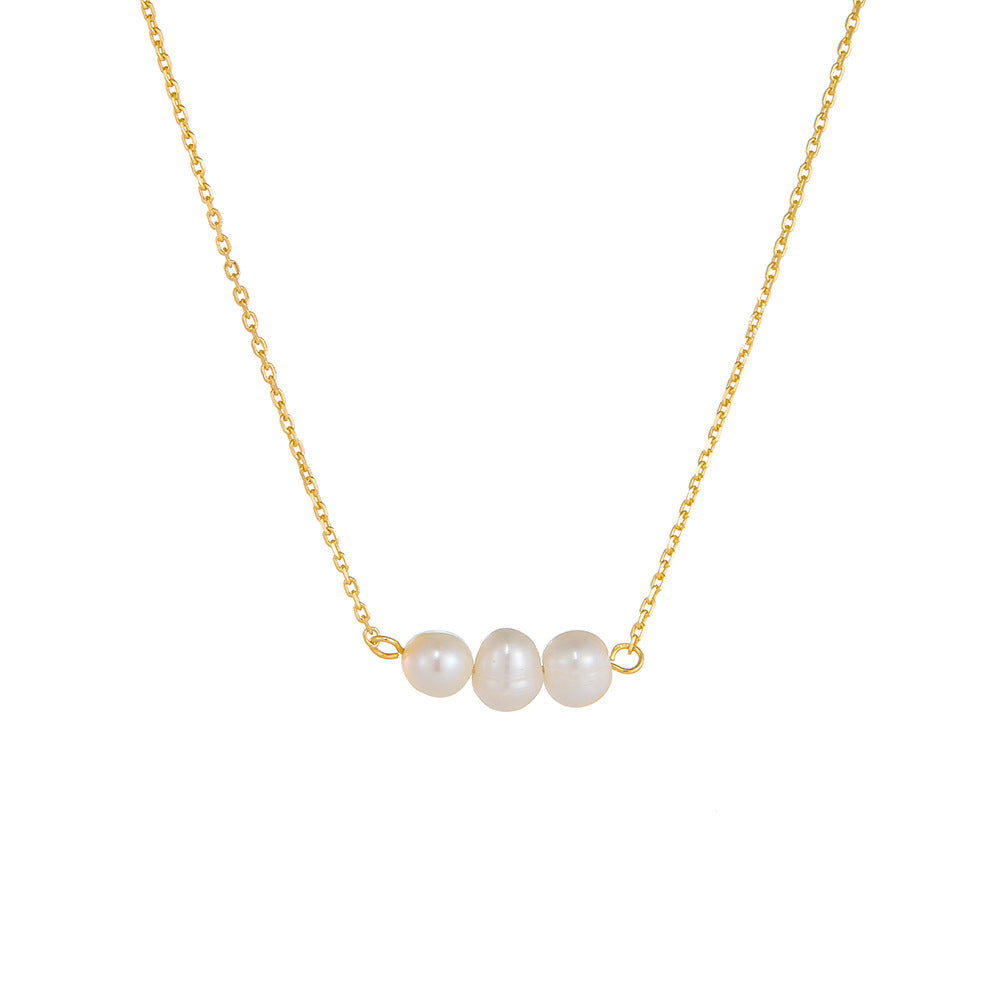 Natural Freshwater Pearl Necklace 925 Sterling Silver Sense