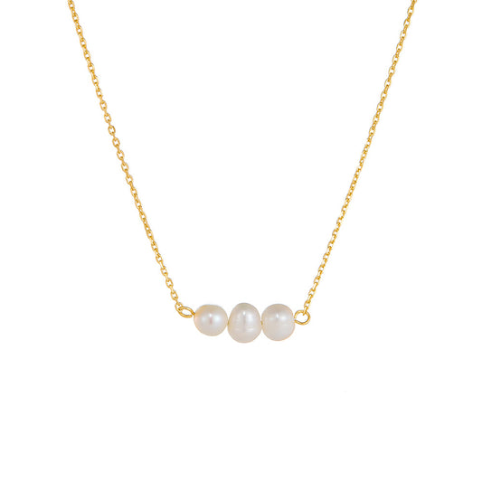 Natural Freshwater Pearl Necklace 925 Sterling Silver Sense