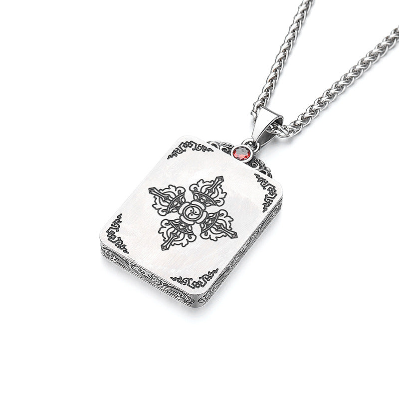 Steel Necklace – Elegant Buddha Zodiac Pendant