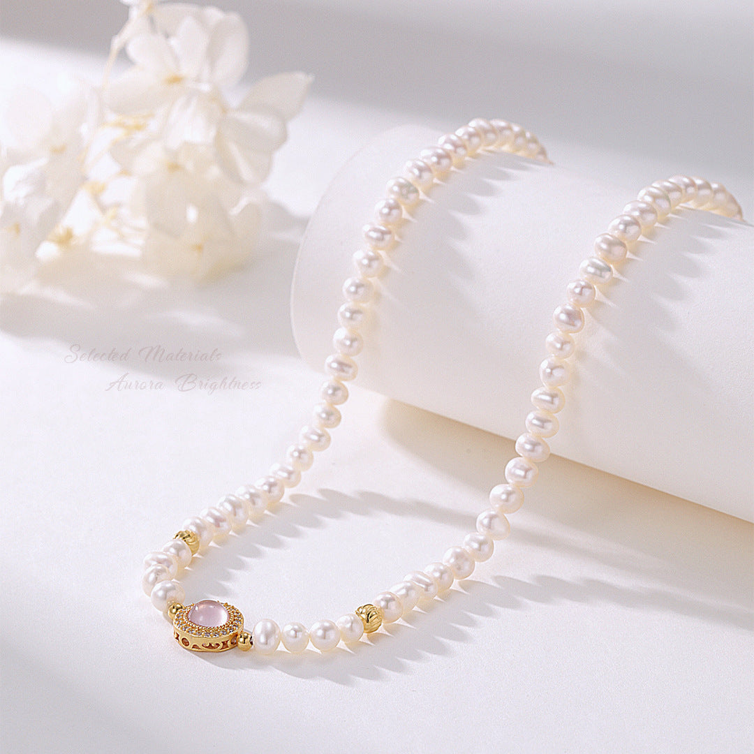 Freshwater Pearl Hibiscus Necklace