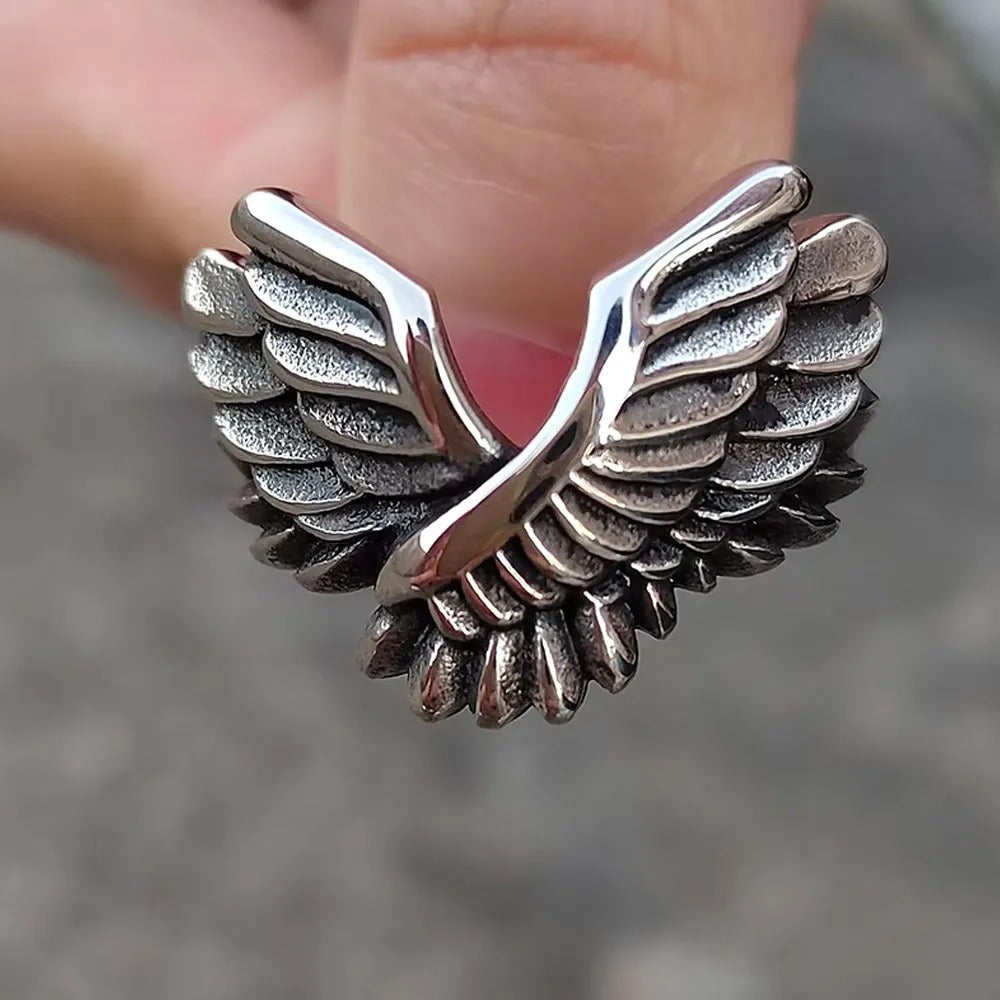 Punk Eagle Wing Stainless Steel Men's Ring