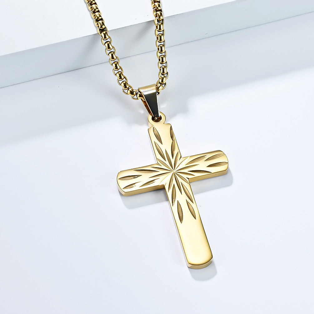 Steel Necklace - Minimalist Cross