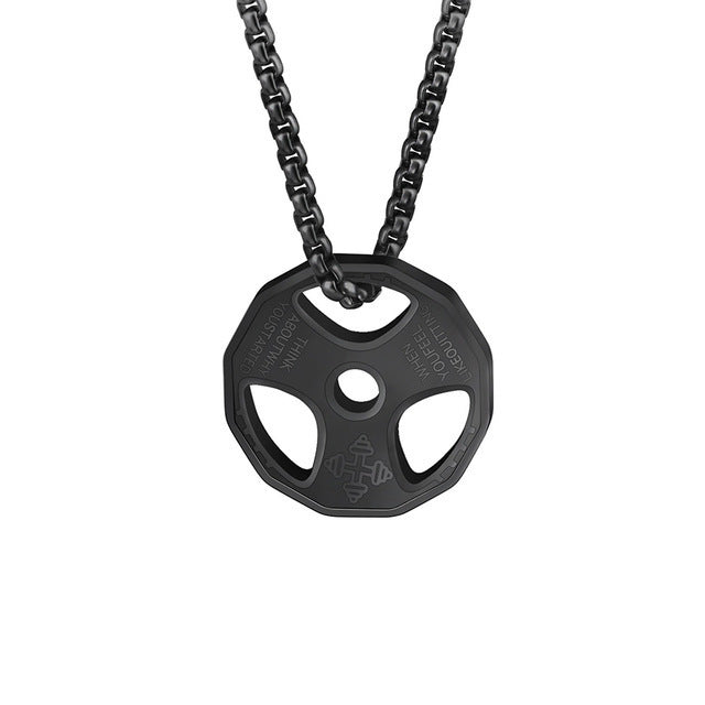 Planderful Barbell Necklace Stainless Steel Pendant For Fitness Enthusiasts Everyday Gym Lovers Durable Jewelry Gift
