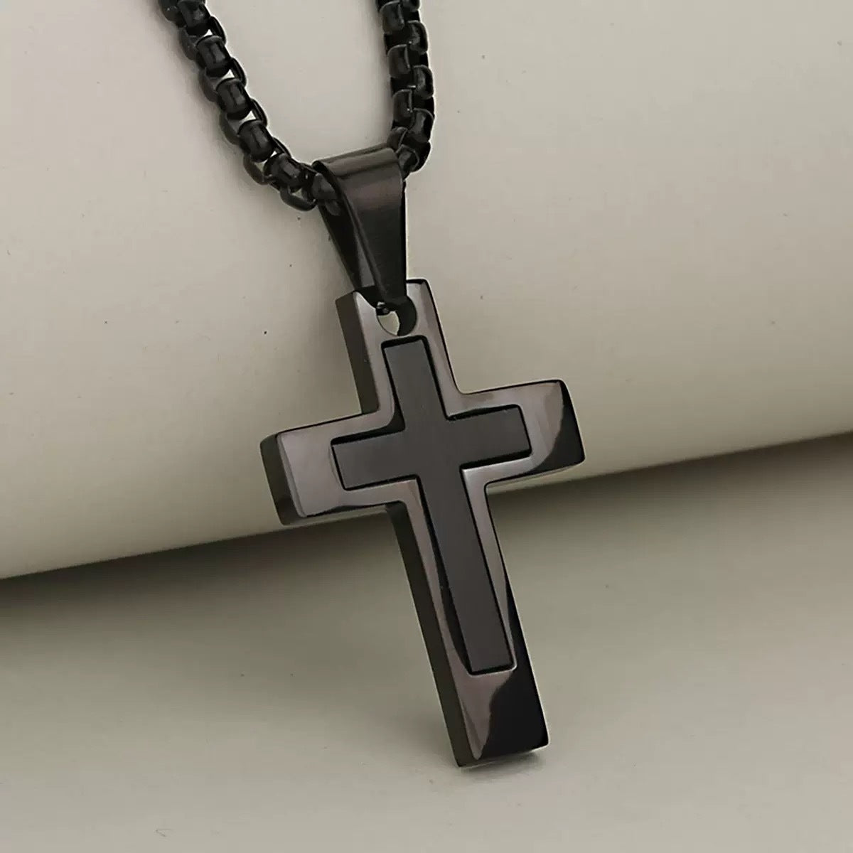 Planderful Titanium Steel Cross Necklace For Men Durable Everyday Wear Modern Urban Edge Premium Gift
