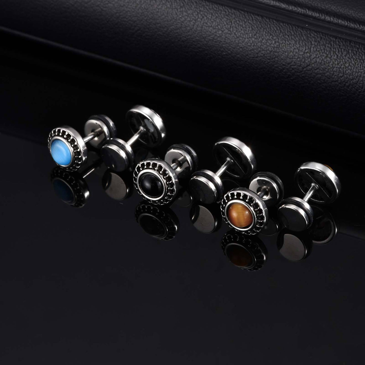 Planderful Retro Rock Stud Earrings For Men Personalized