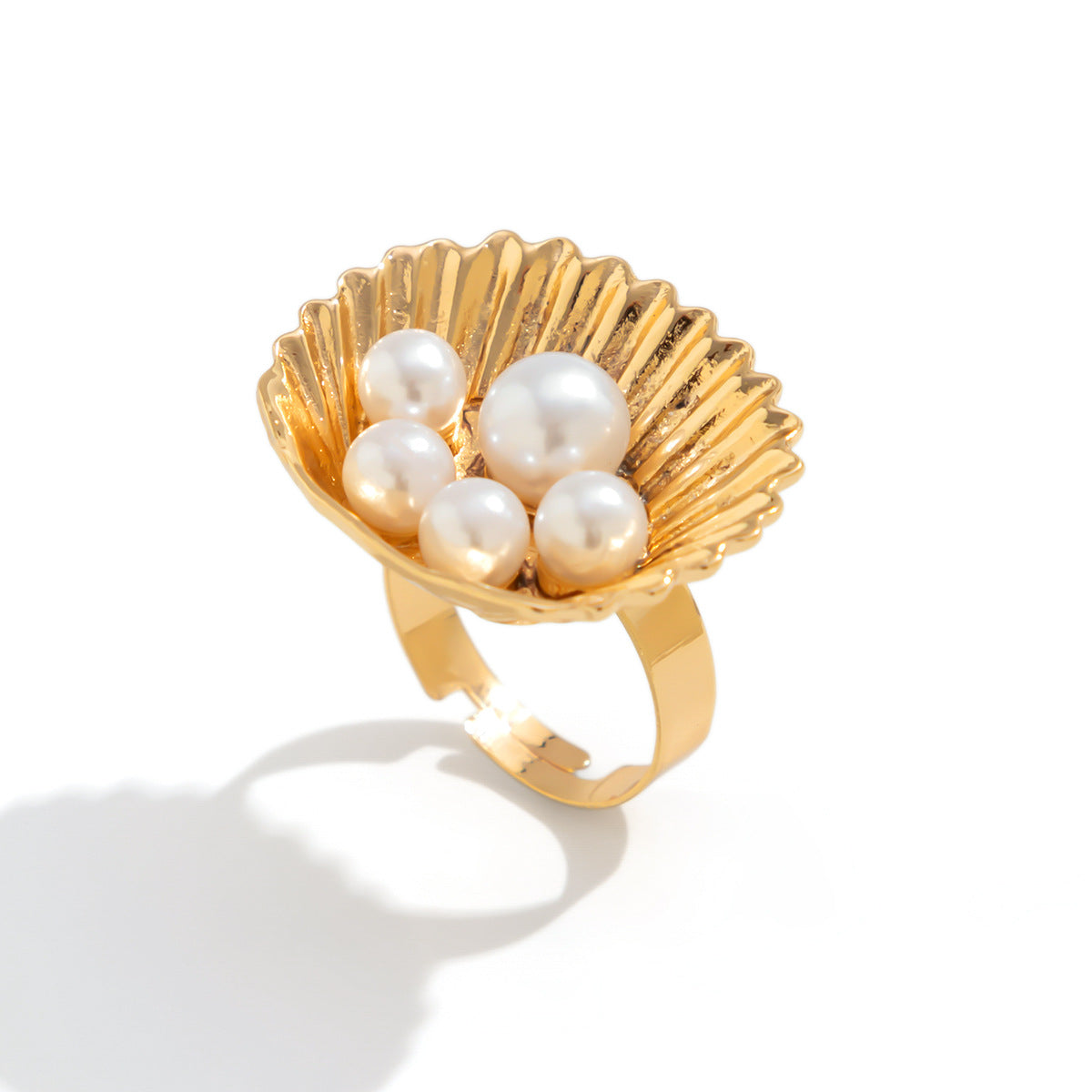 Planderful Vienna Verve Ring – Exaggerated Creative Design with Imitation Pearls