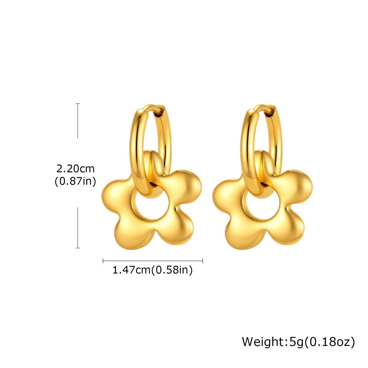 Stainless Steel Floral Earrings