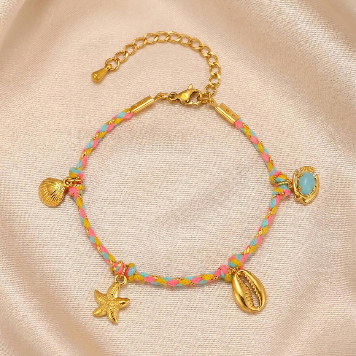 Shell Braided Stainless Steel Bracelet