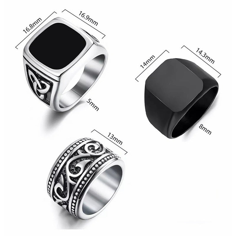Viking Celtic Triangle Knot Ring Titanium Steel By Planderful Bold Personalized For Men Unisex Jewelry