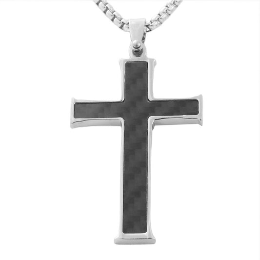 Stylish Titanium Steel Cross Pendant Necklace for Men - Personalized Retro Design