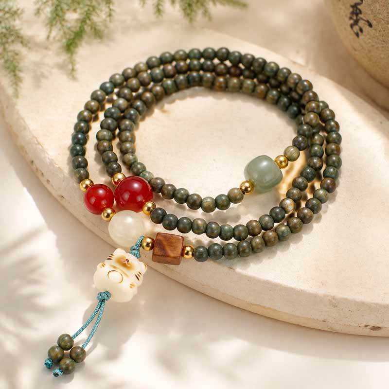 Sandalwood Cat Multi-Wrap Bracelet