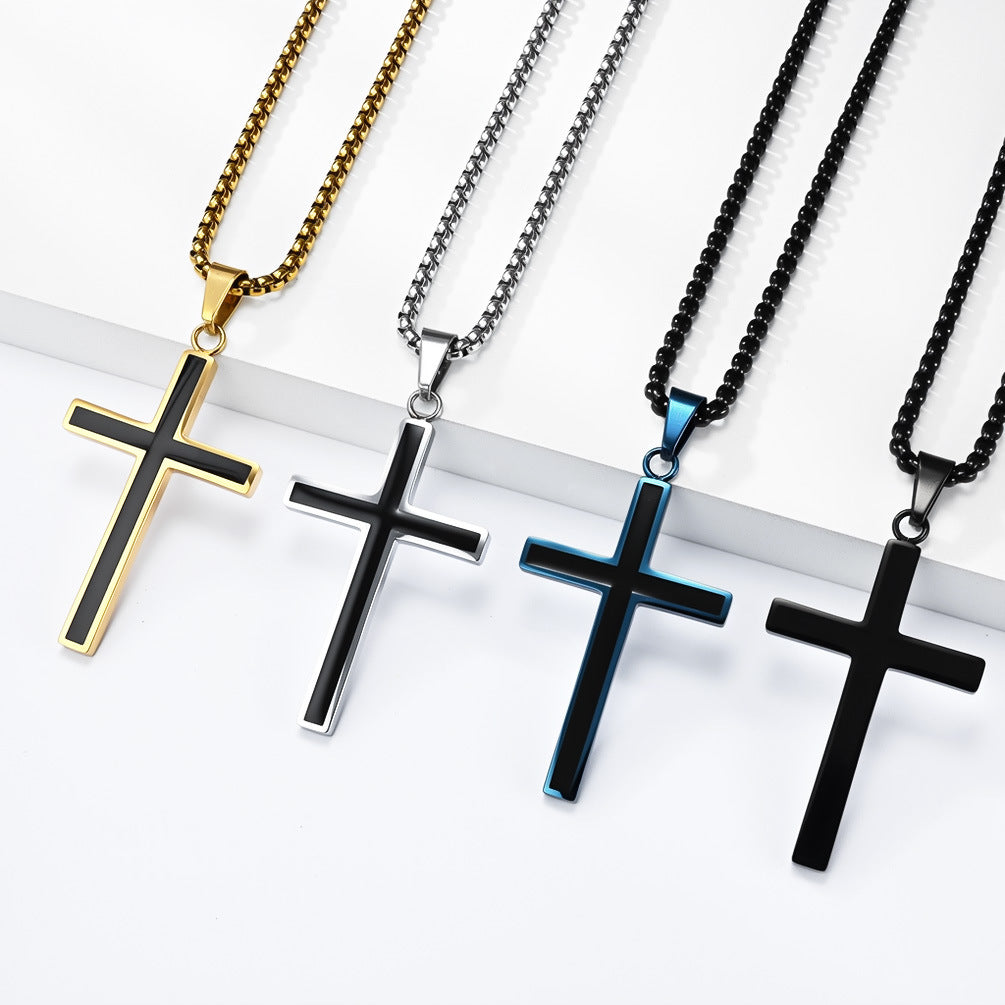 Cross Necklace Unisex Titanium Steel Pendant Planderful Collection Everyday Genie Fade Resistant Durable
