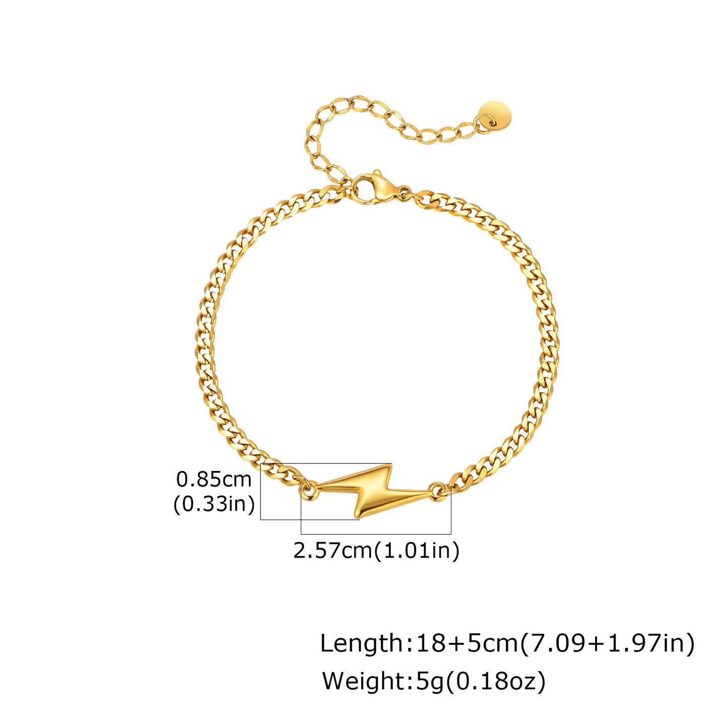 Planderful Stainless Steel Lightning Bracelet For Men Custom