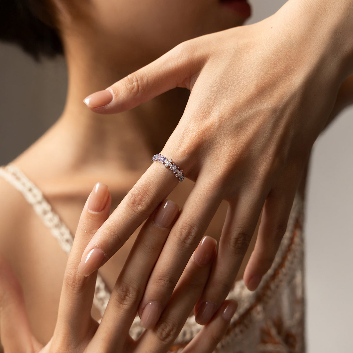 925 Sterling Silver Clover Heart Ring