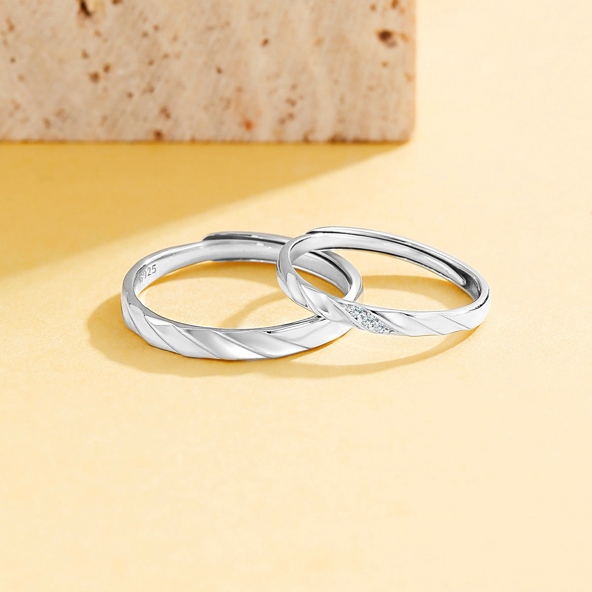 Planderful Jewelry Love Cycle Ring S925 Sterling Silver Adjustable Circle Ring For Valentines Day Gift