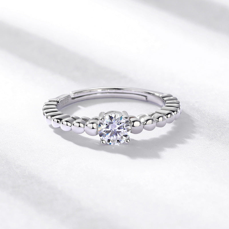 Planderful Classic Moissanite Sterling Silver Ring – 5 × 5 mm, 0.5 ct – Style 3