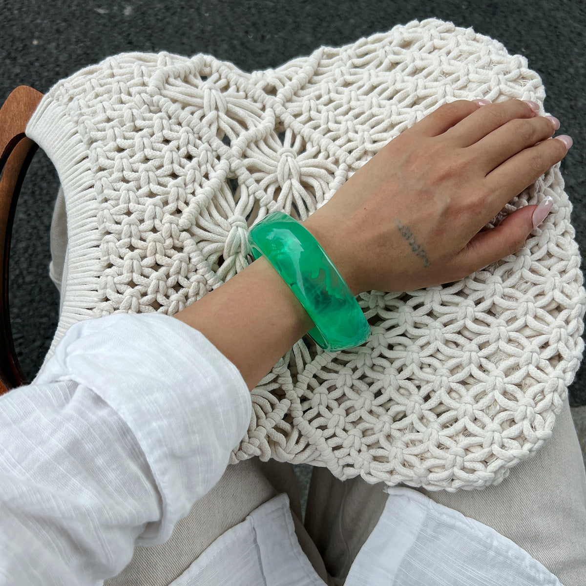 Geometric Polygon Bracelet By Planderful Vienna Verve For Women Translucent Exaggerated Modern Statement Jewelry