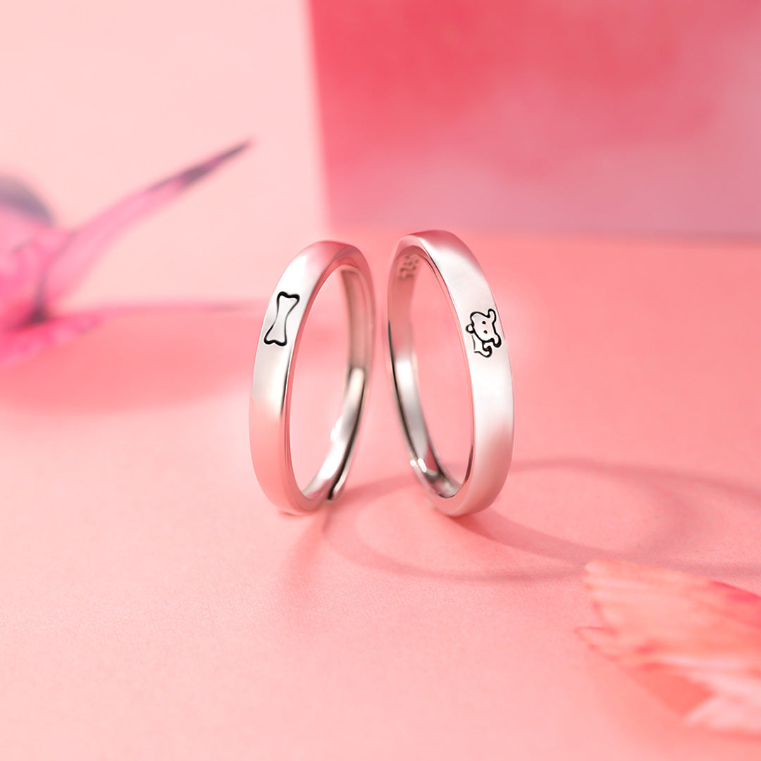 Cute Dog S925 Sterling Silver Ring