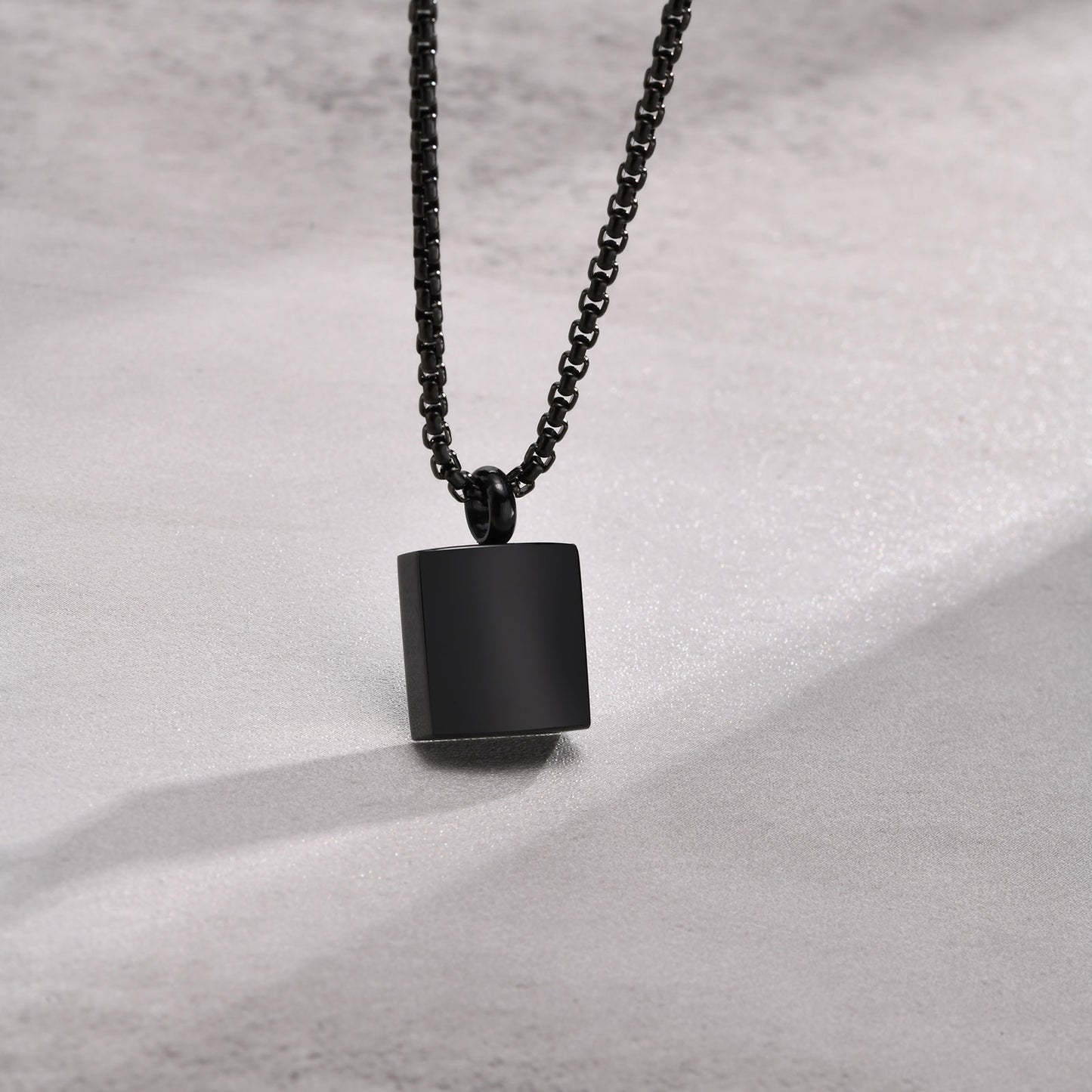 Stainless Steel Simple Small Square Surface Light Pendant for Men