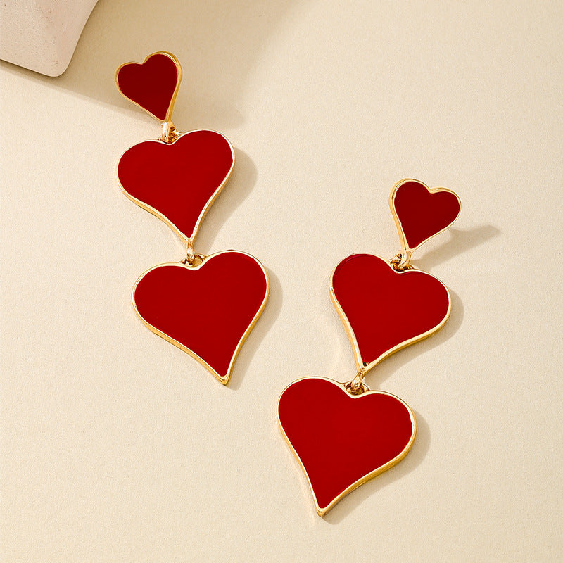 Planderful Vienna Verve Earrings – Stylish Red Love Design for Valentine's Day